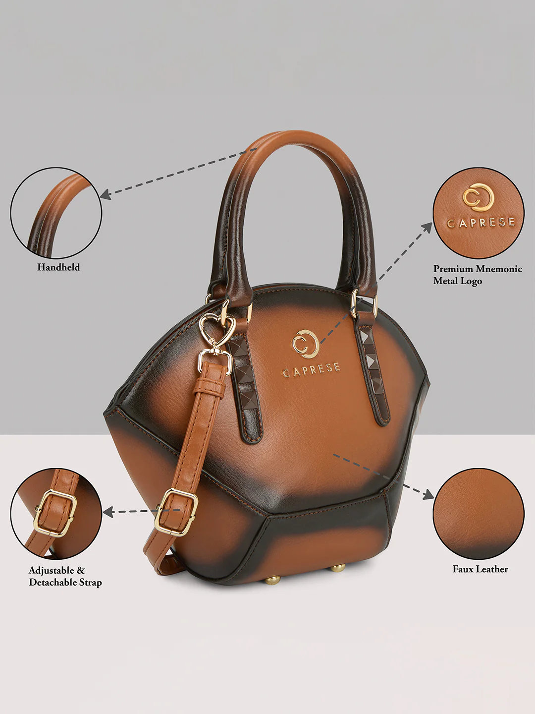 Caprese Dee Medium Tan Handheld Satchel - Image 16
