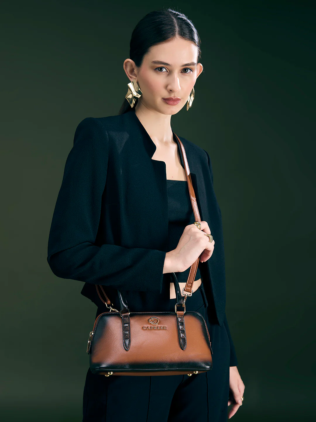 Caprese Dee Small Tan Satchel - Image 2