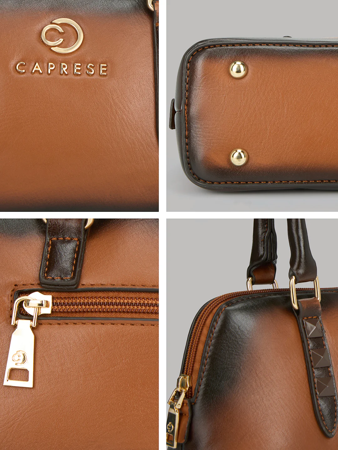 Caprese Dee Small Tan Satchel - Image 9