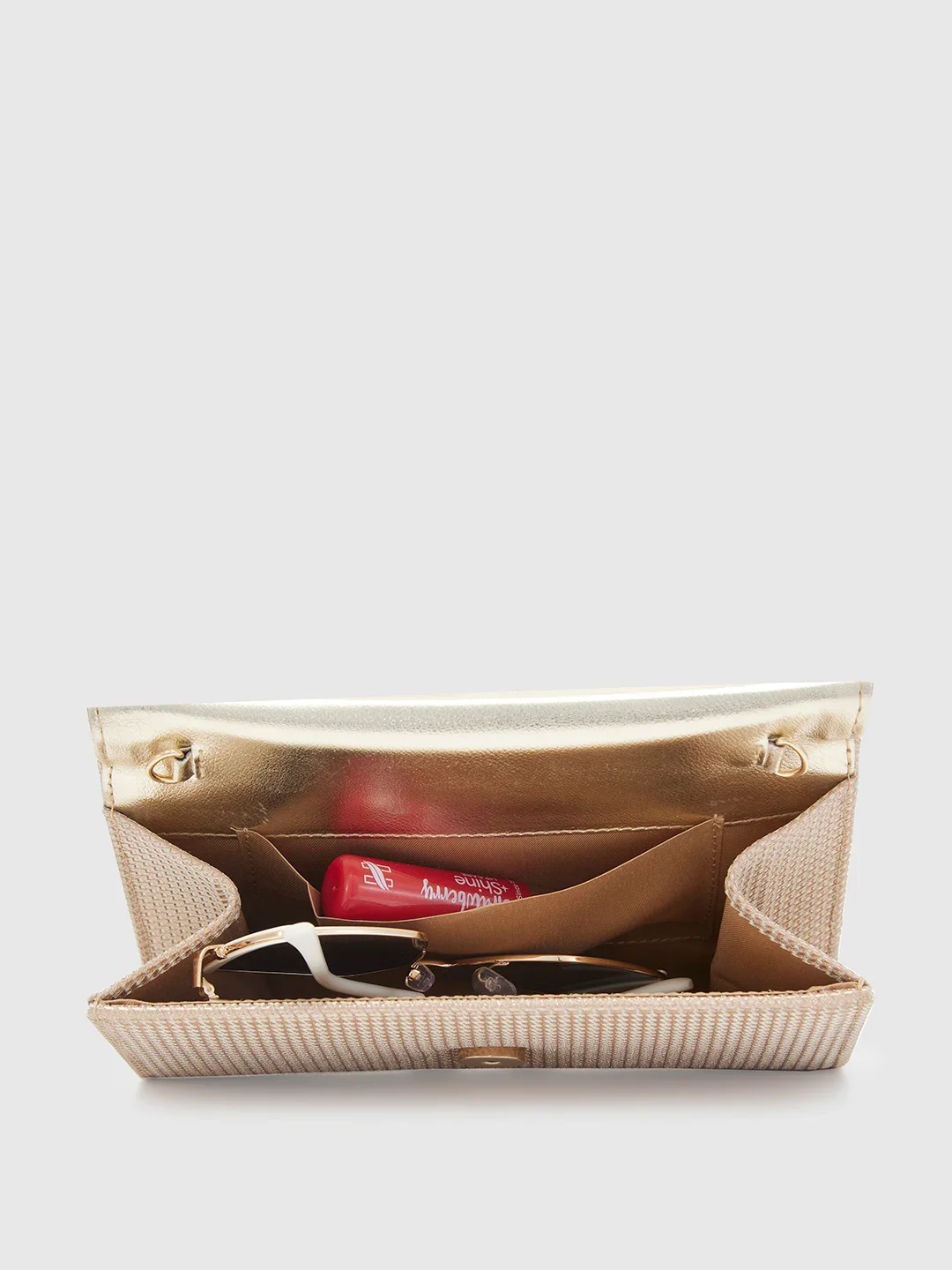 Caprese Delmi Medium Champagne Gold Clutch - Image 6