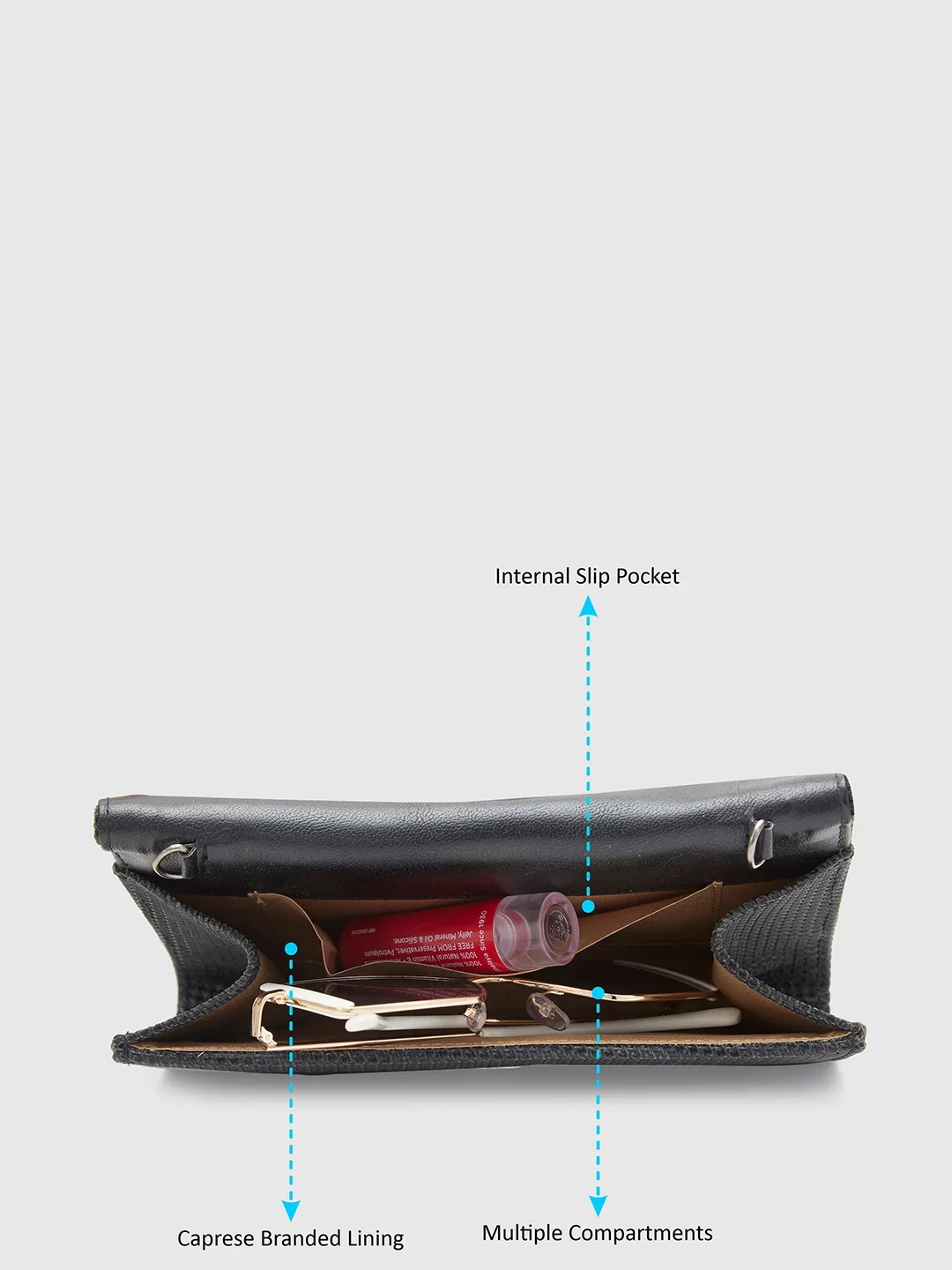 Caprese DELMI Medium Black Clutch - Image 6