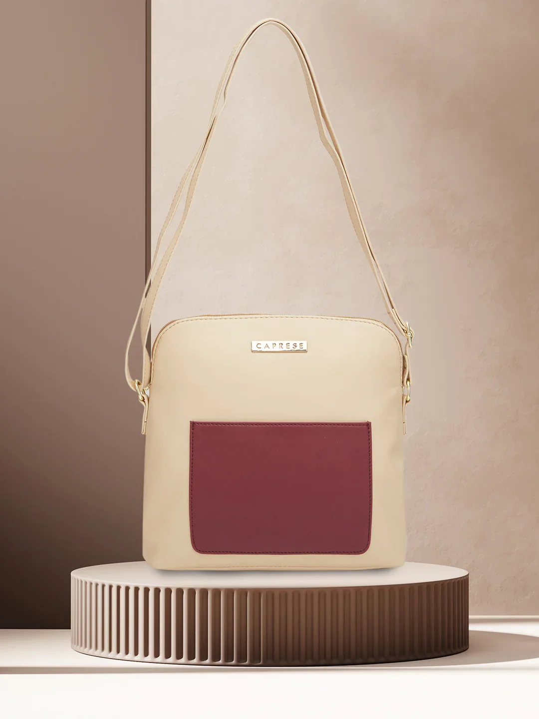 Caprese Destin Small Beige Sling Bag - Image 2