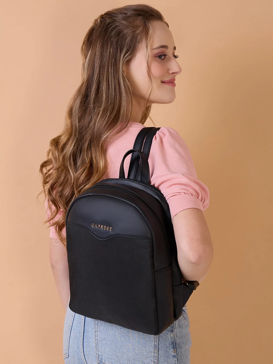 Caprese Dew Medium Black Backpack Bag - Image 9
