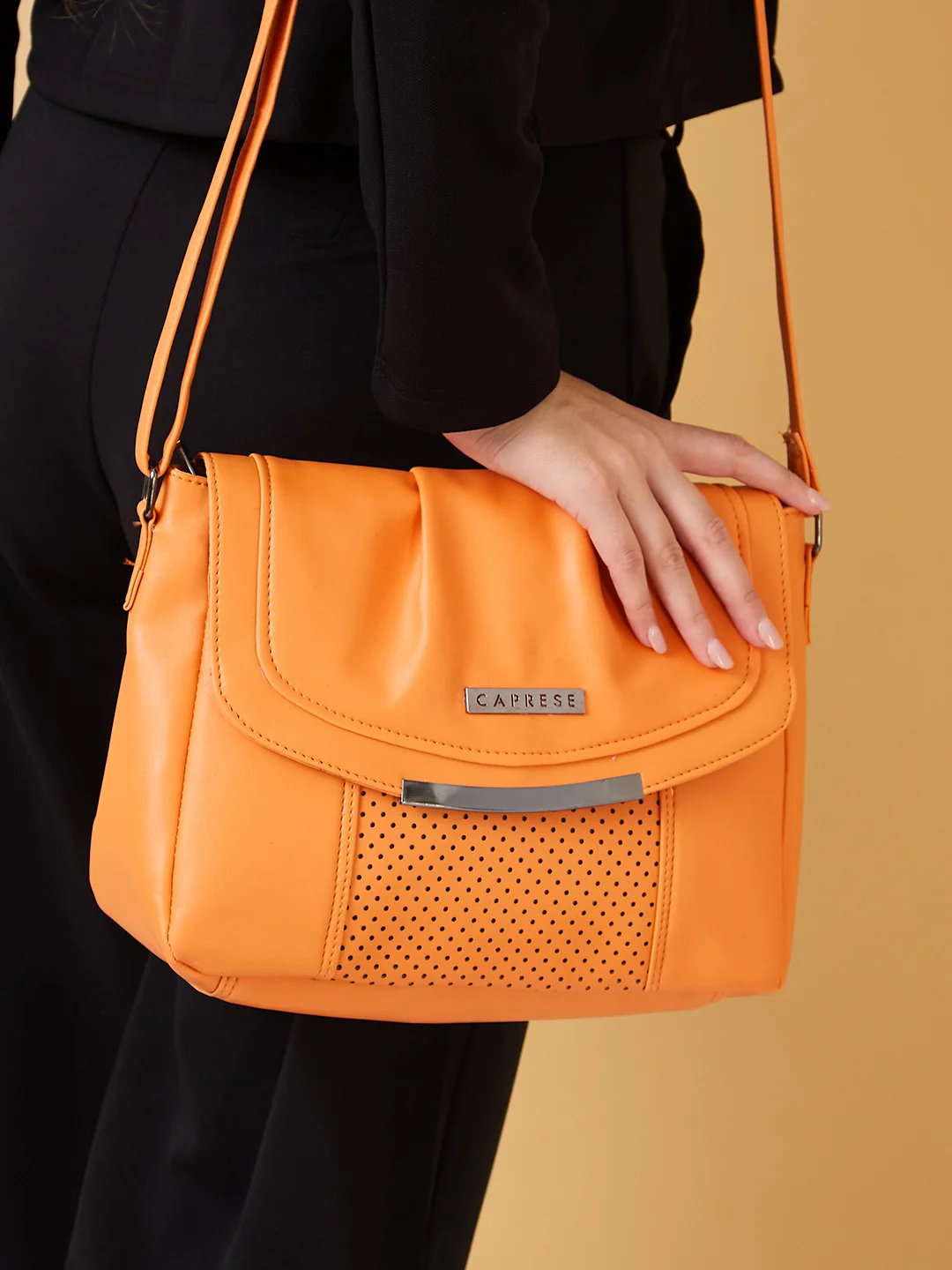 Caprese Dia Medium Orange Sling Bag - Image 11