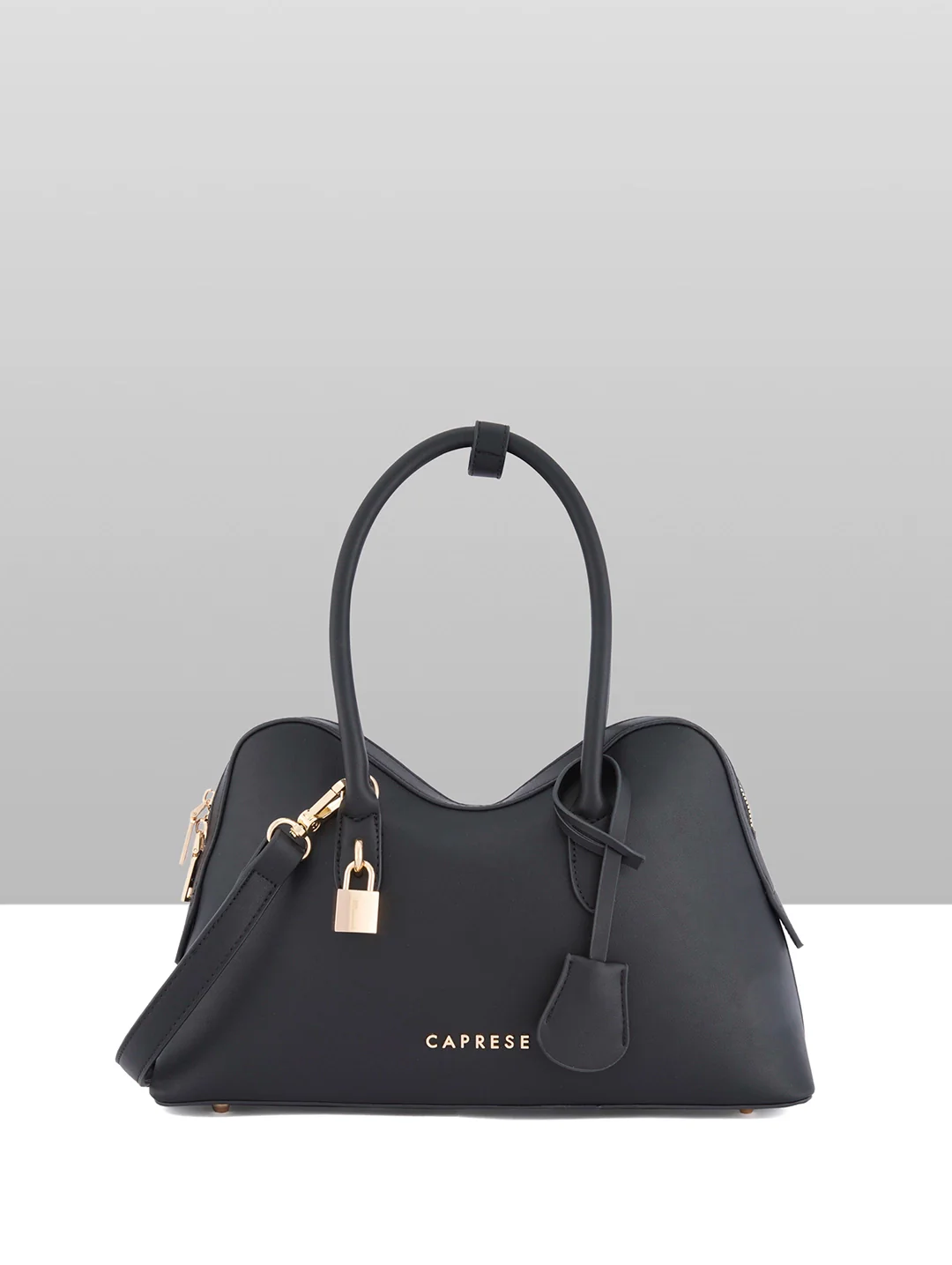 Caprese Dina Large Black Satchel Bag