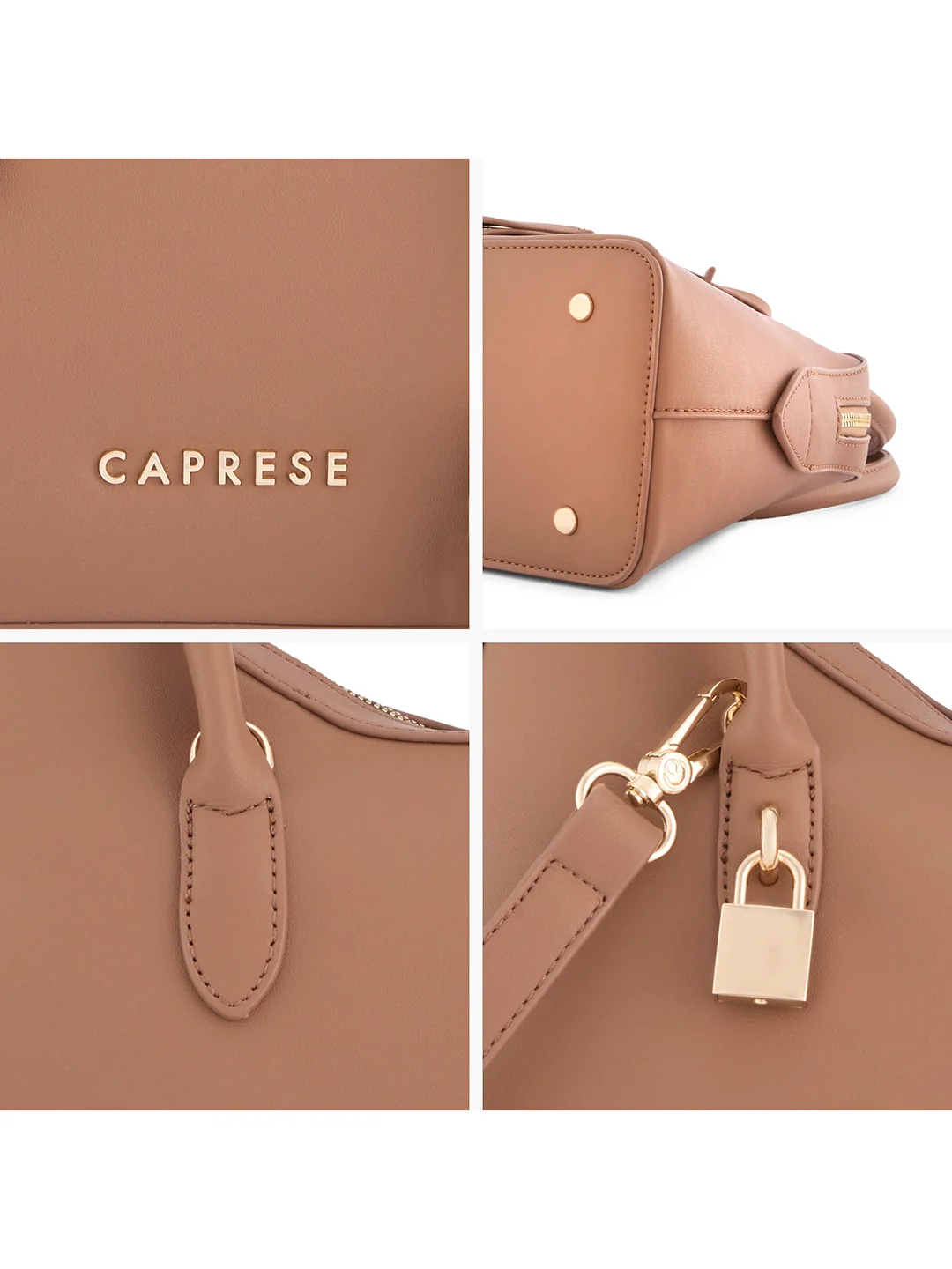 Caprese Dina Large Taupe Satchel Bag - Image 7