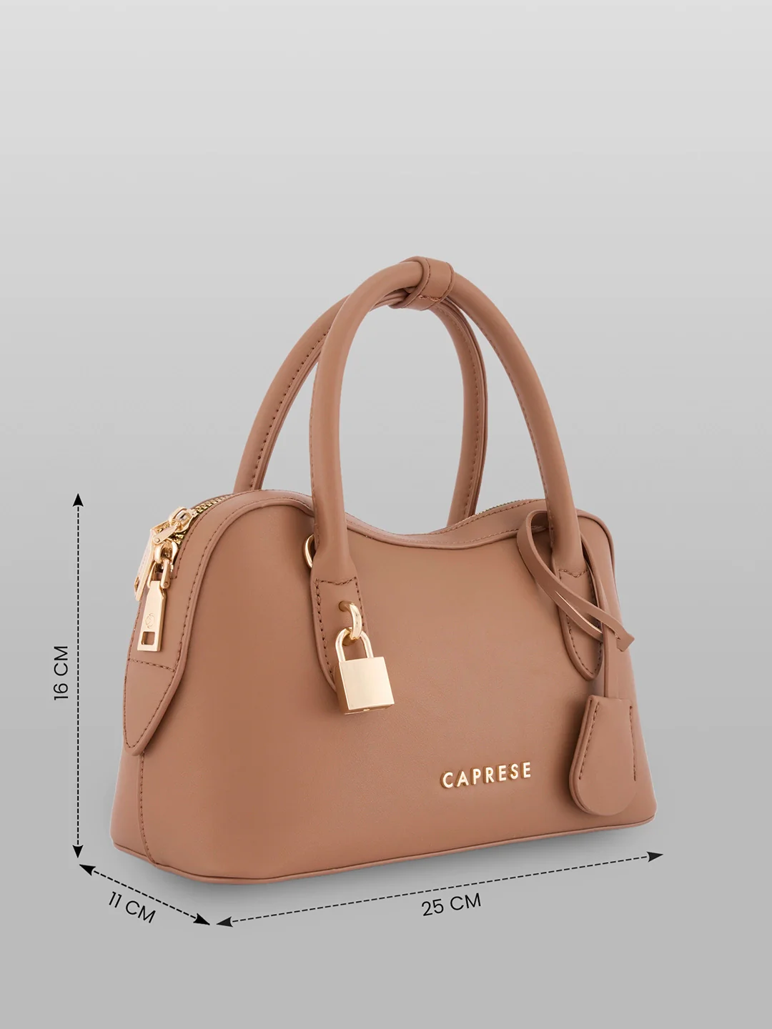 Caprese Dina Small Taupe Satchel Bag - Image 5