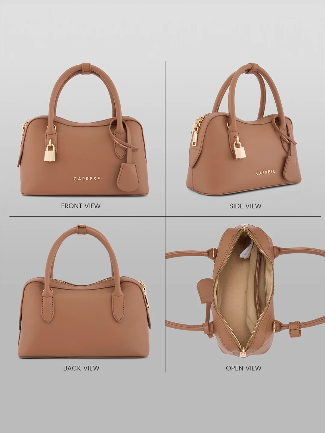 Caprese Dina Small Taupe Satchel Bag - Image 9