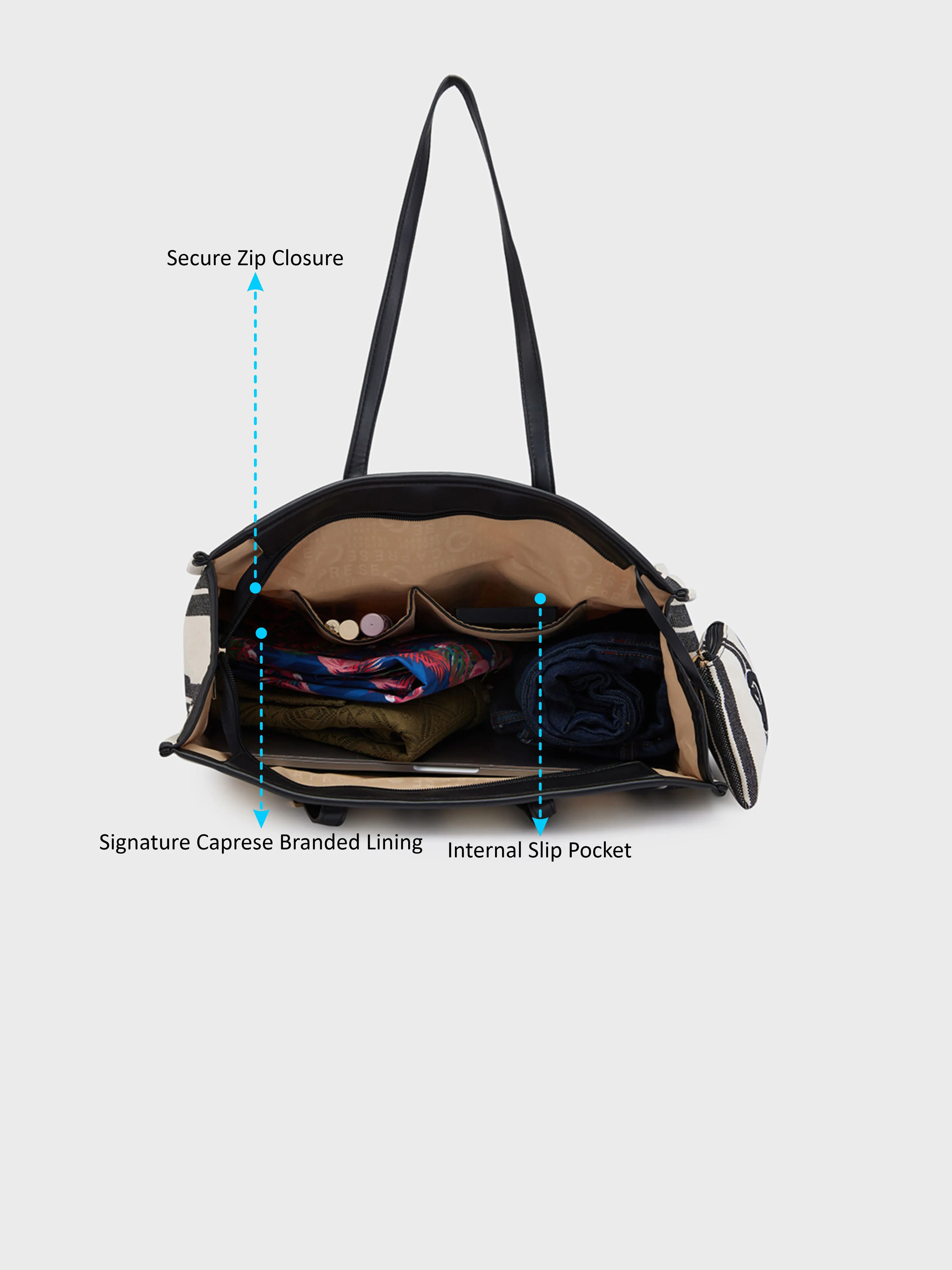 Caprese Dixie Large Black Tote Bag - Image 8