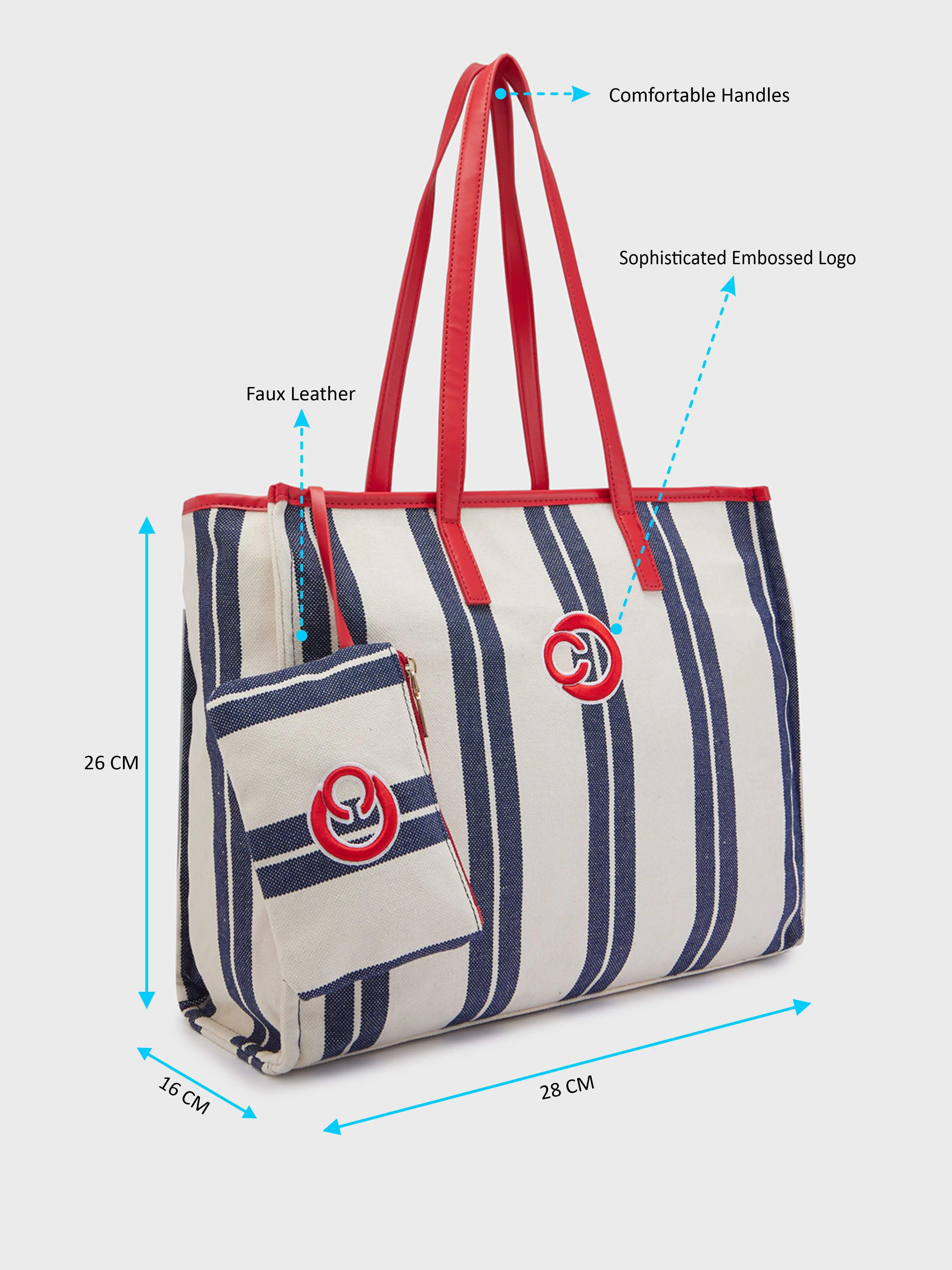 Caprese Dixie Large Blue Tote Bag - Image 6