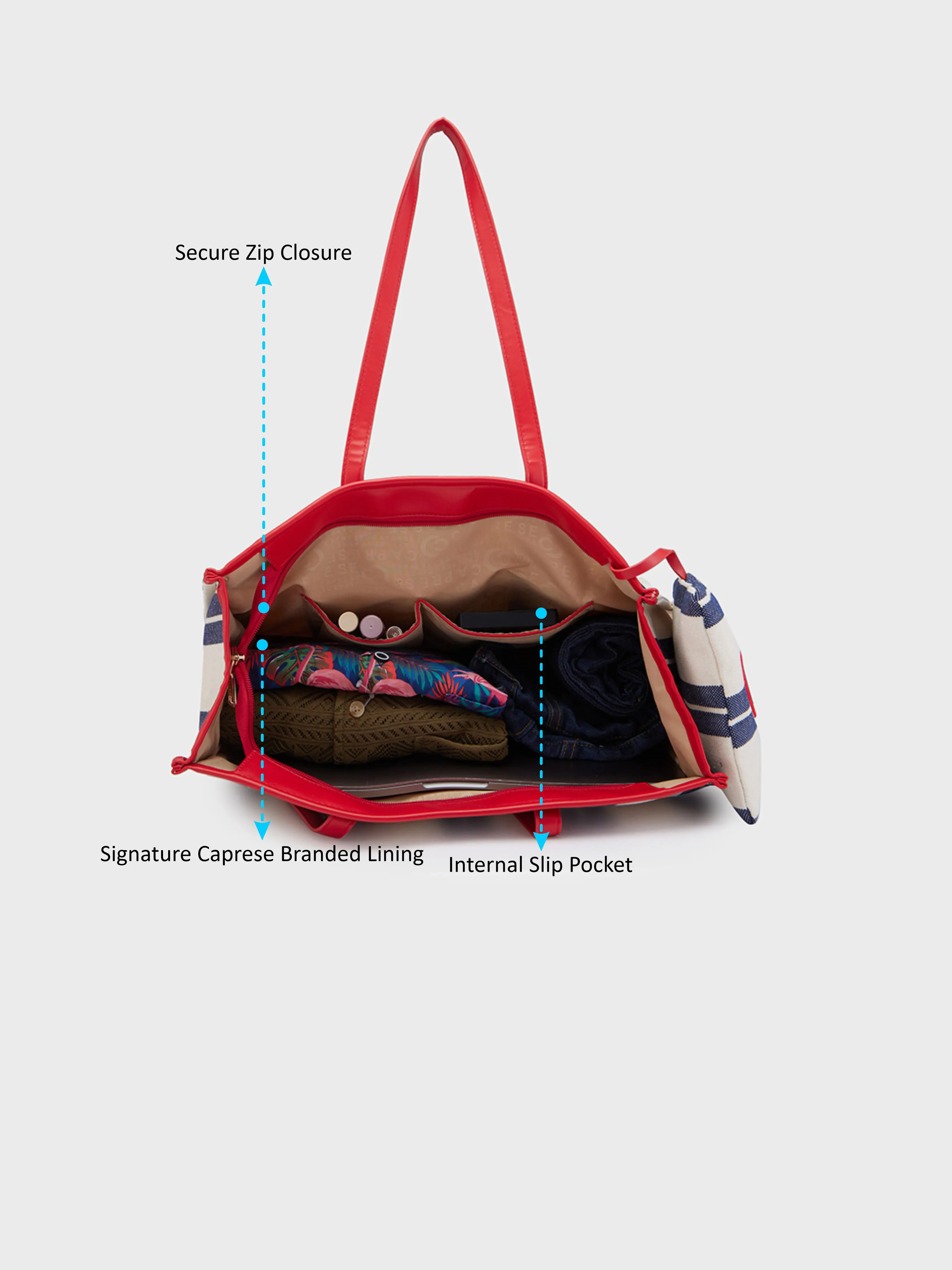 Caprese Dixie Large Blue Tote Bag - Image 7