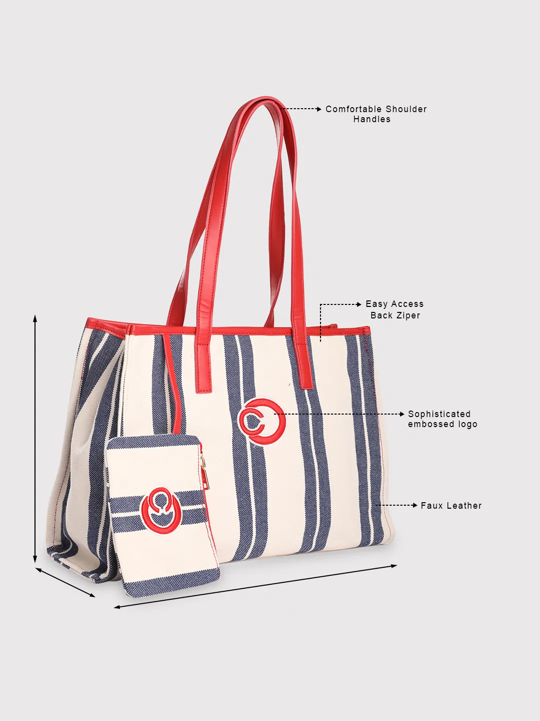 Caprese Dixie Medium Blue Tote Bag - Image 6
