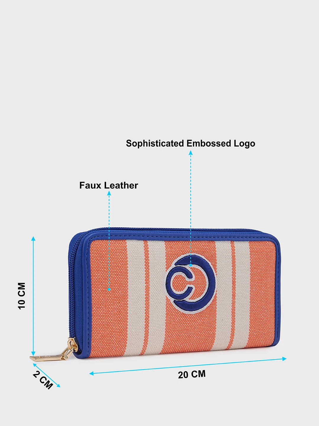 Caprese Dixie Large Orange Zip Around Wallet - Image 7