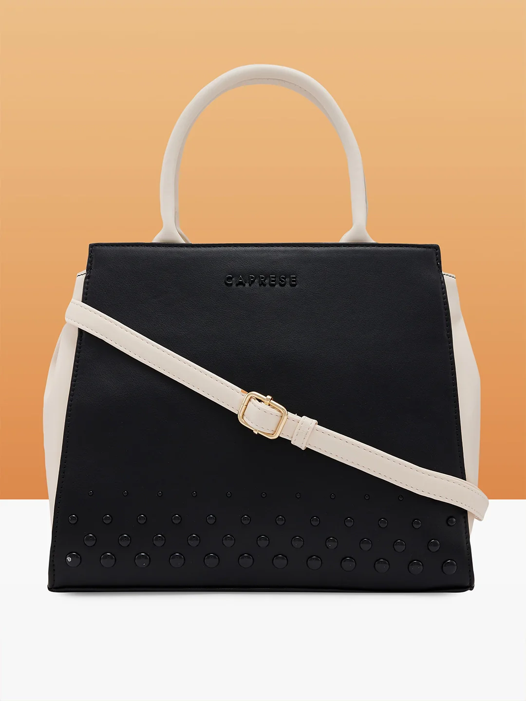 Caprese Donna Medium Black Satchel Bag