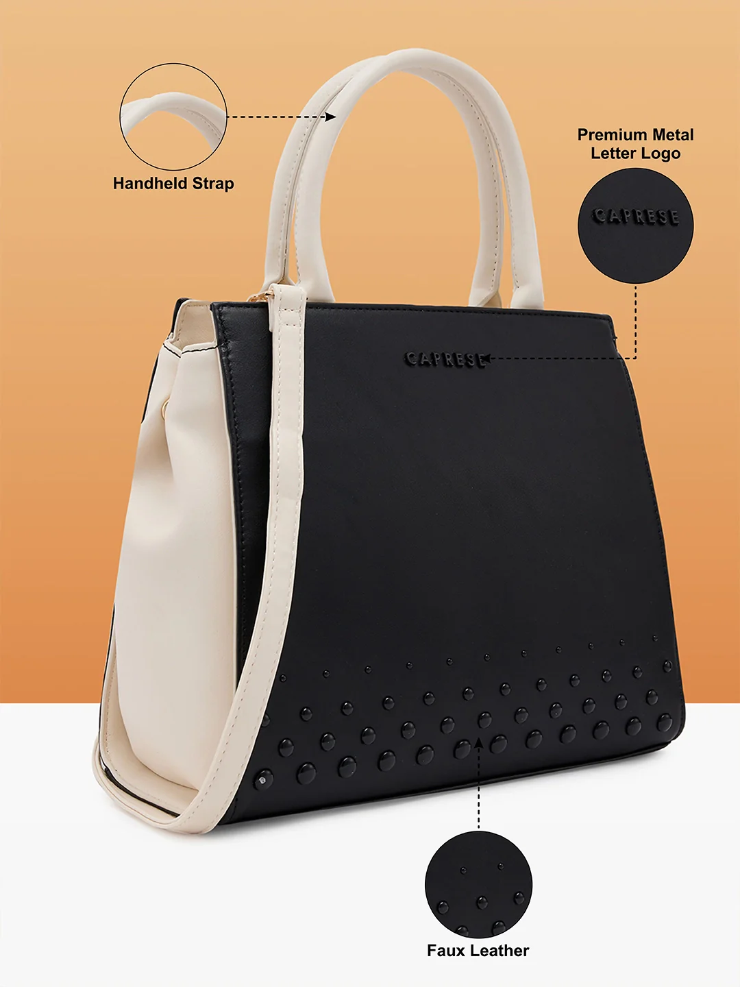 Caprese Donna Medium Black Satchel Bag - Image 3