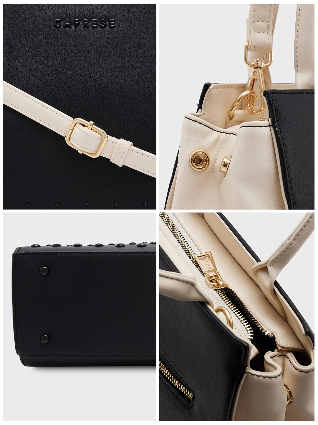 Caprese Donna Medium Black Satchel Bag - Image 7
