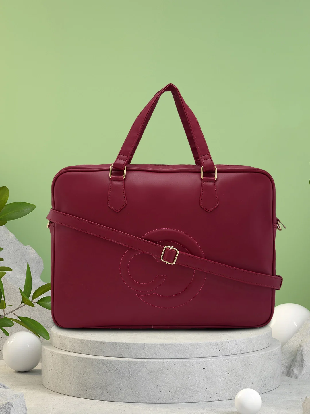 Caprese Dora Large Burgundy Laptop Bag - Image 2