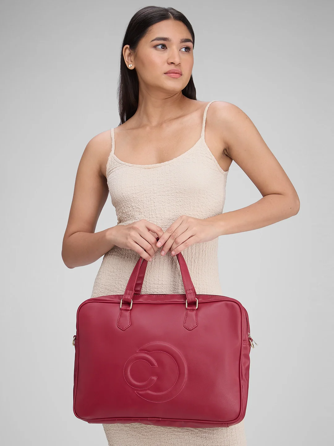 Caprese Dora Large Burgundy Laptop Bag - Image 8