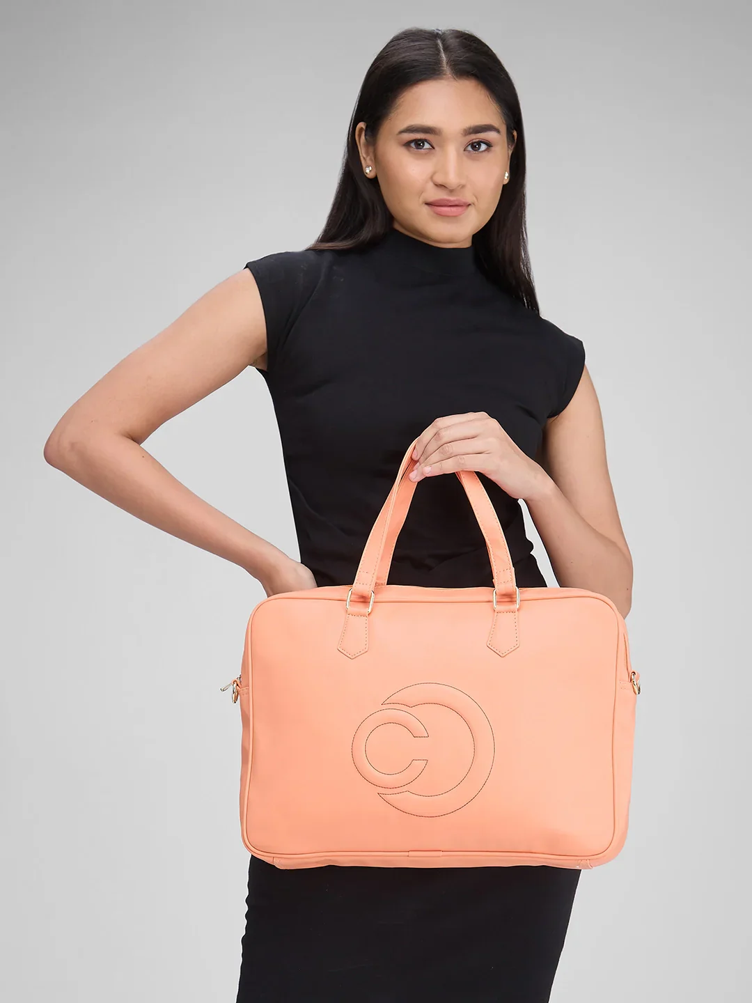 Caprese Dora Large Coral Laptop Bag - Image 12