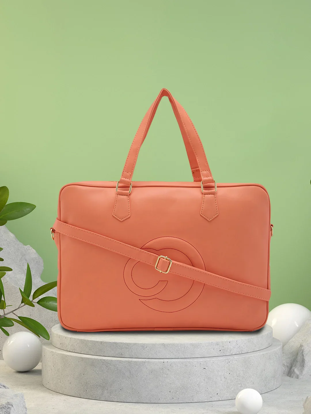 Caprese Dora Large Coral Laptop Bag - Image 2