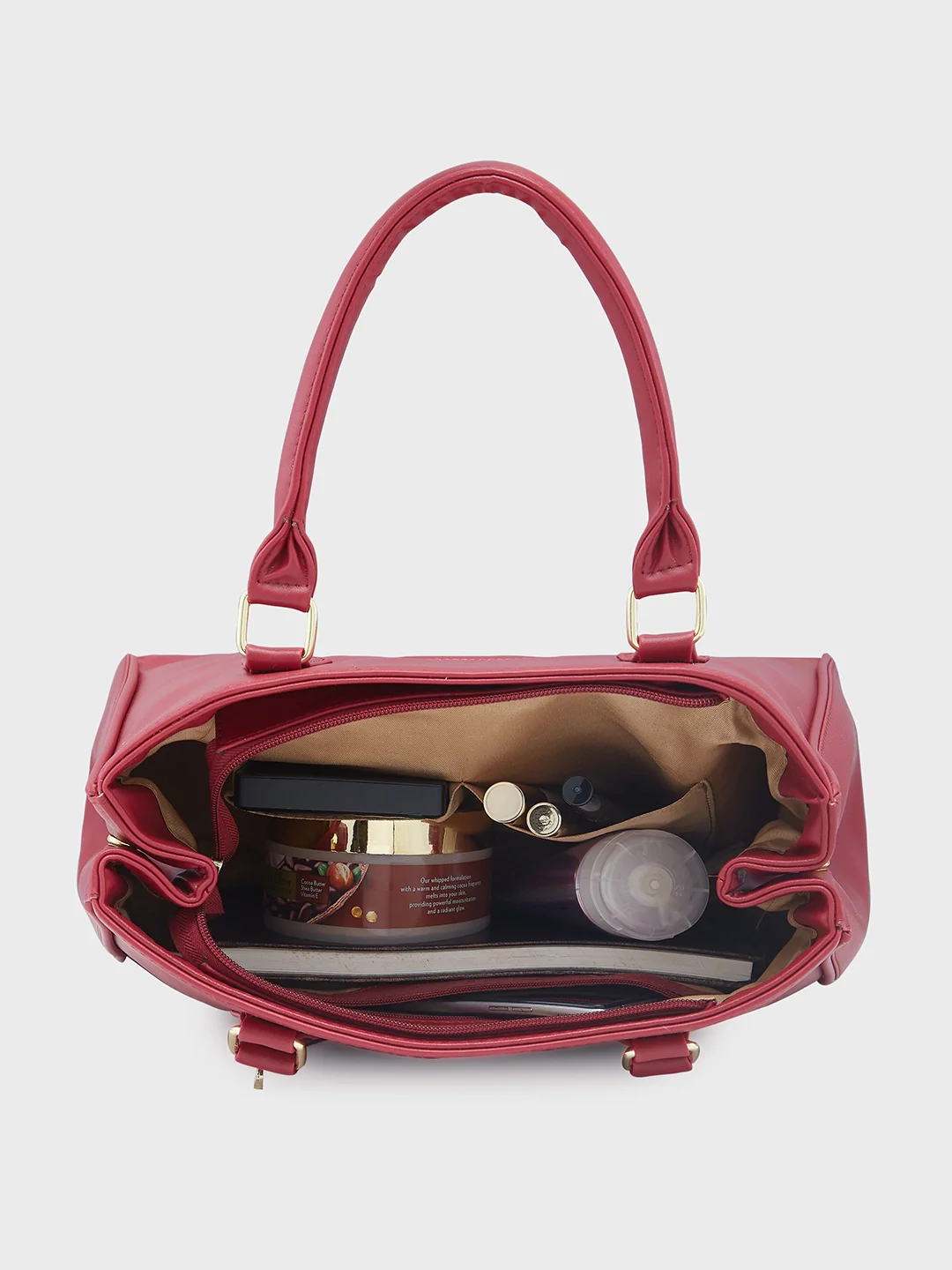 Caprese Dora Large Burgundy Satchel Bag - Image 12