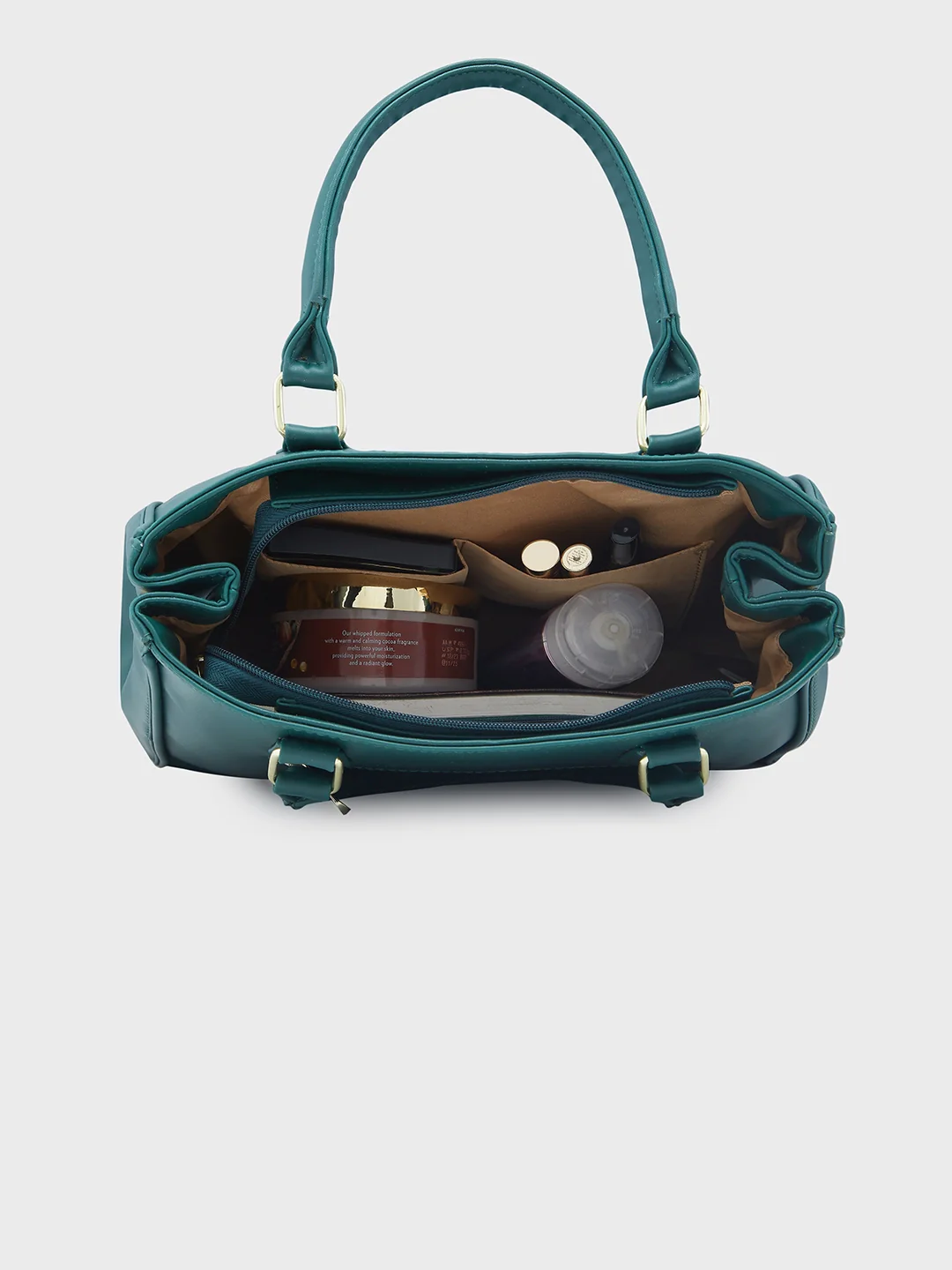 Caprese Dora Large Dark Green Satchel Bag - Image 14