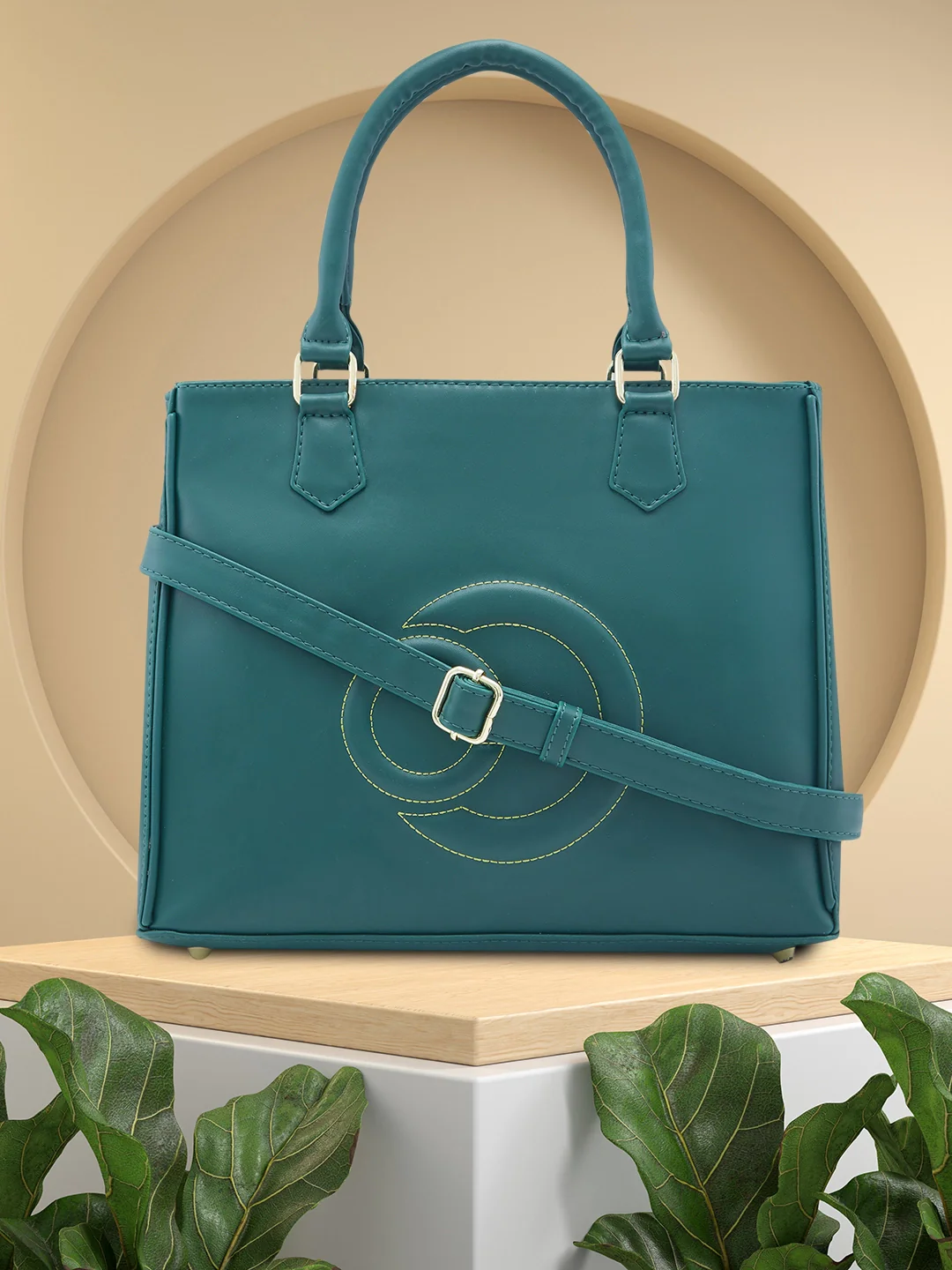Caprese Dora Large Dark Green Satchel Bag - Image 2