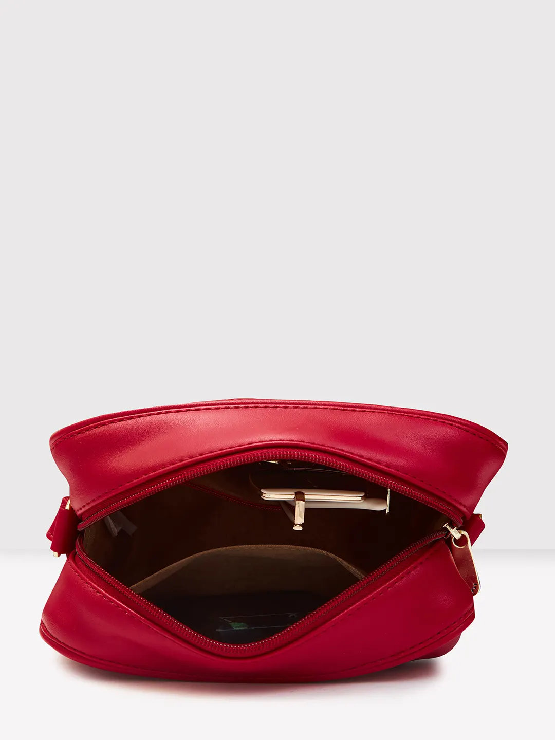 Caprese Dora Medium Burgundy Sling Bag - Image 8