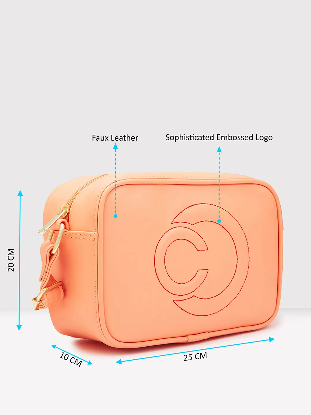 Caprese Dora Medium Coral Sling Bag - Image 5