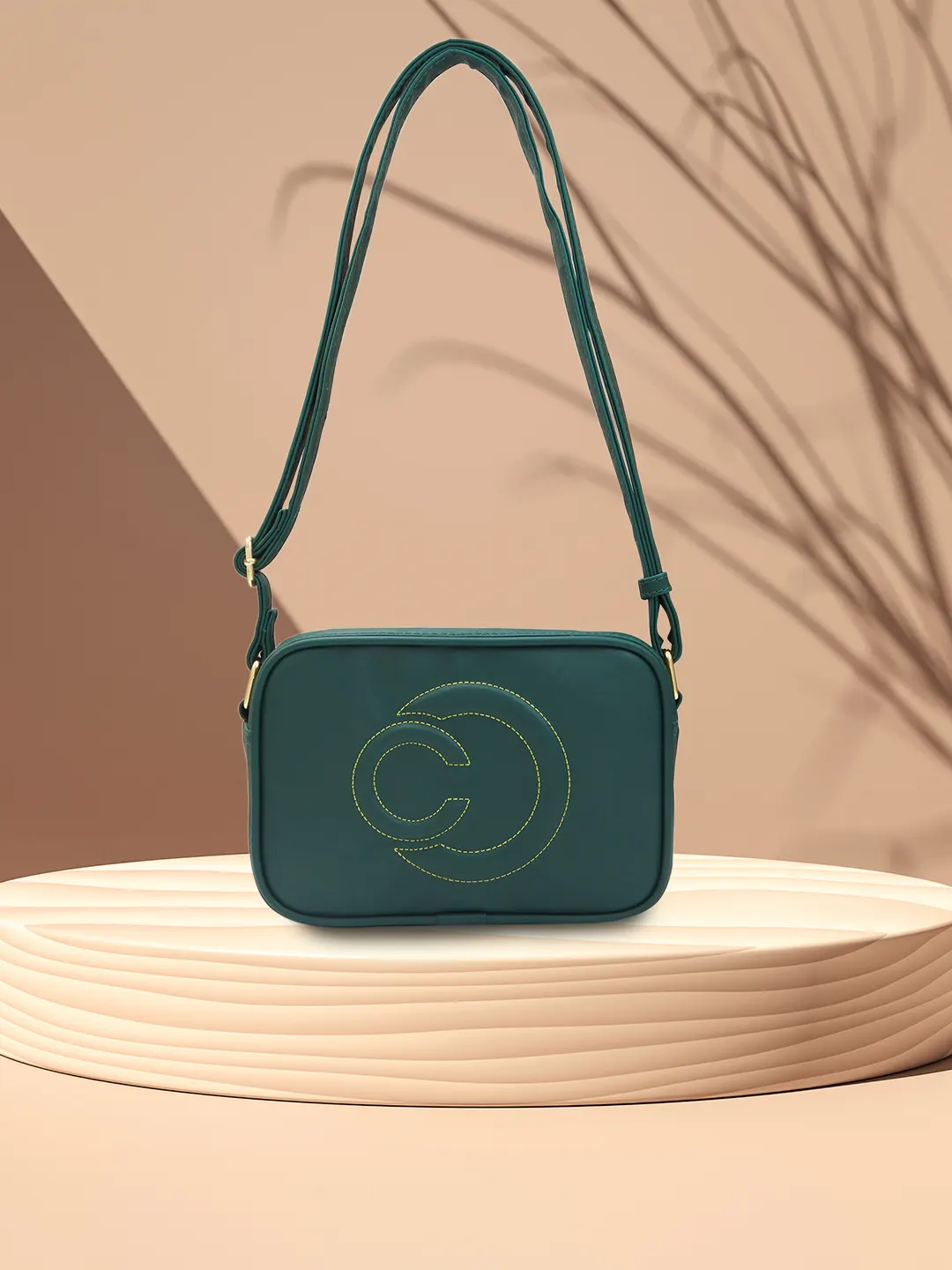 Caprese Dora Medium Dark Green Sling Bag - Image 14