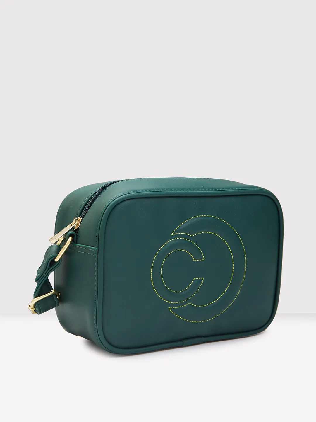 Caprese Dora Medium Dark Green Sling Bag - Image 4