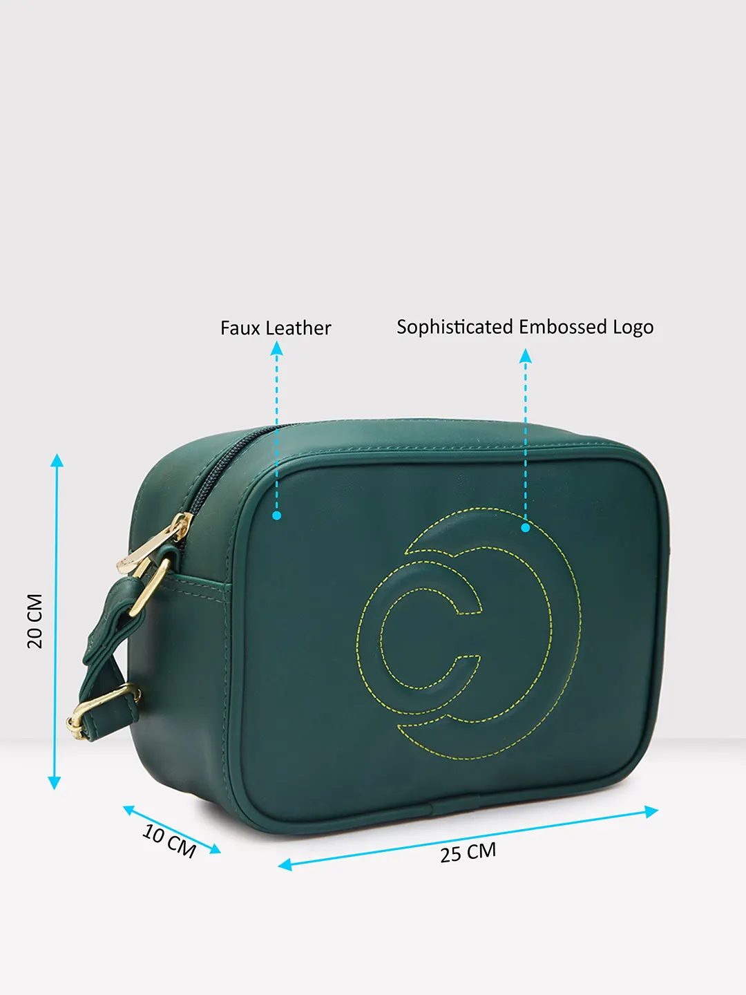 Caprese Dora Medium Dark Green Sling Bag - Image 6