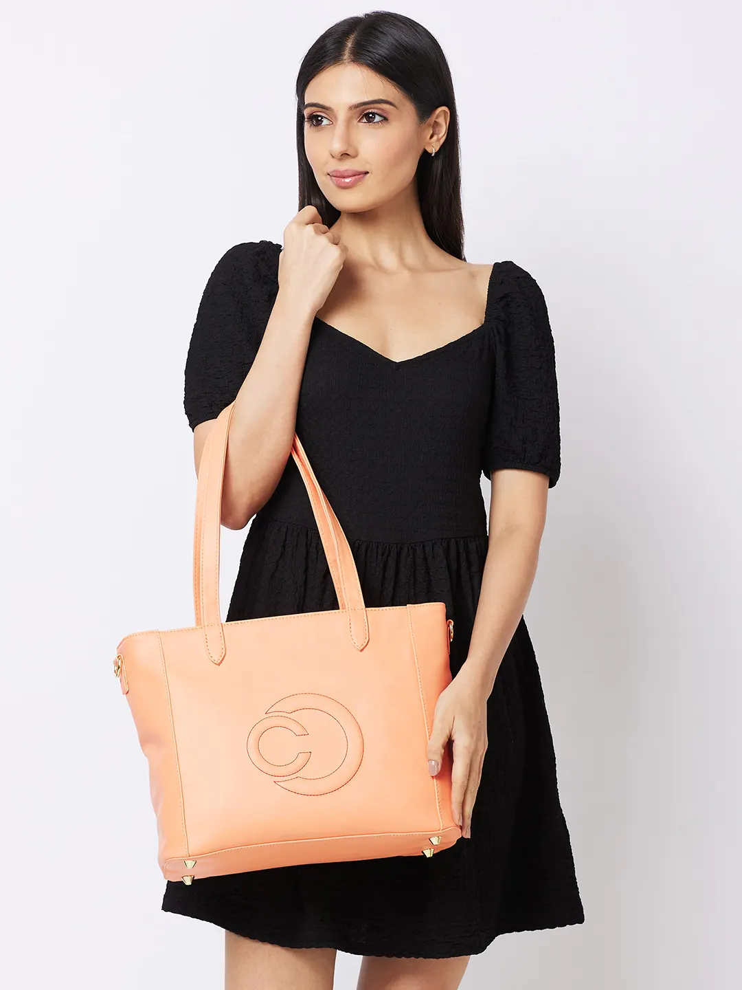 Caprese Dora Large Coral Office Tote Bag - Image 11