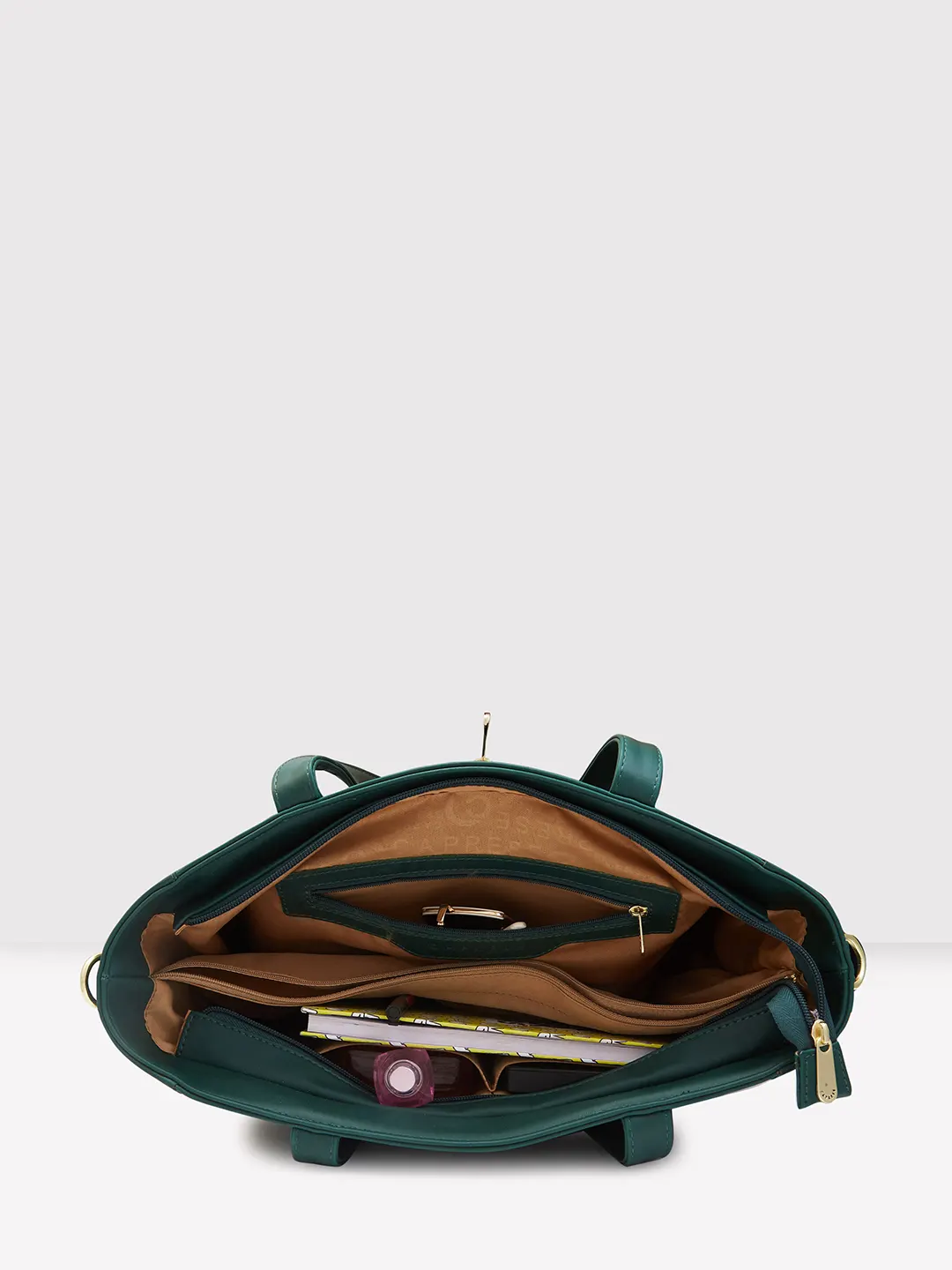 Caprese Dora Large Dark Green Office Tote Bag - Image 7