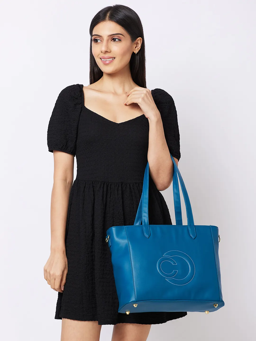 Caprese Dora Large Teal Tote Bag - Image 10