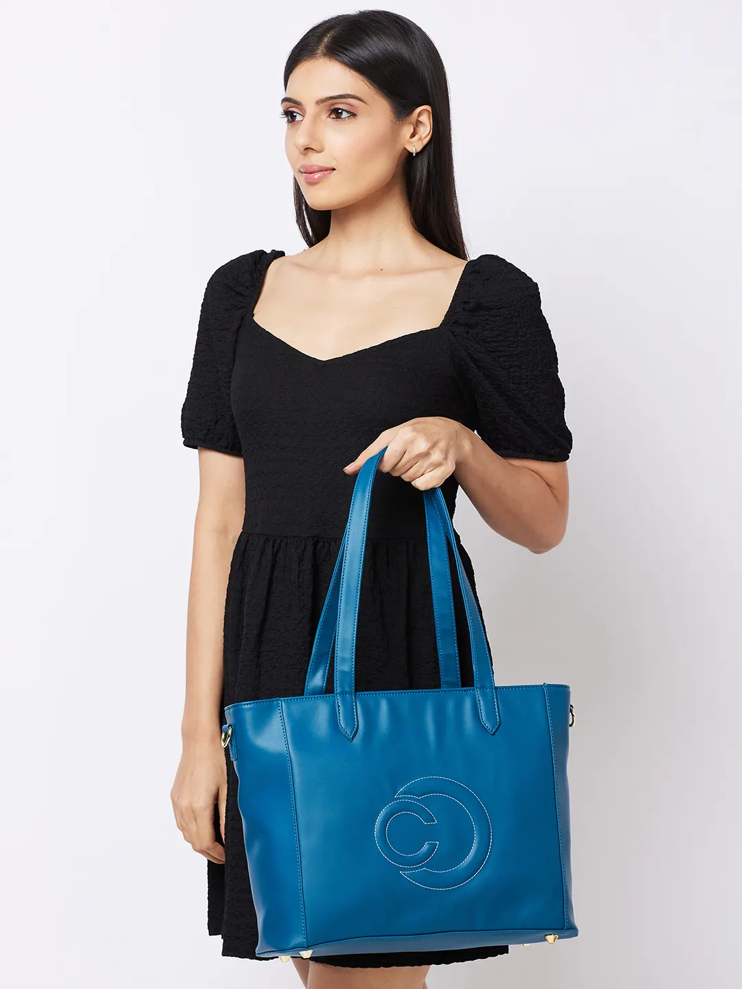 Caprese Dora Large Teal Tote Bag - Image 9