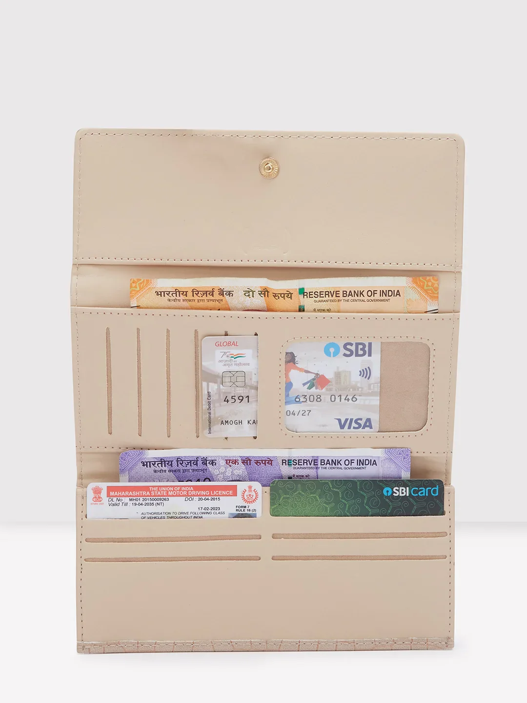 Caprese Dorrita Medium Beige Flapover Wallet - Image 8
