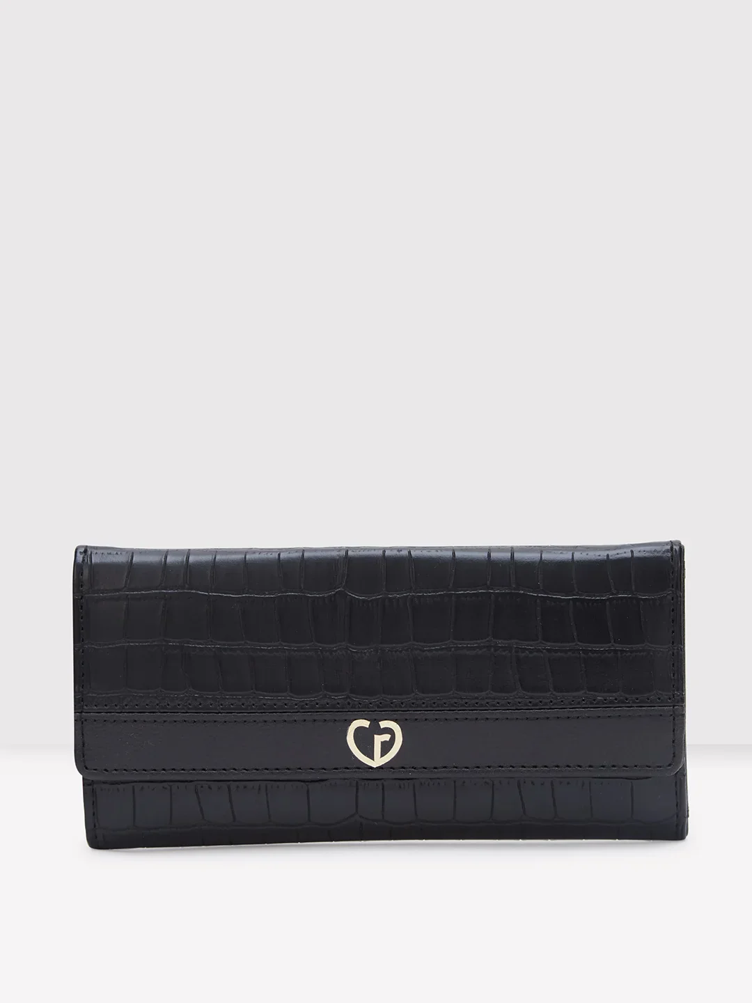 Caprese Dorrita Medium Black Flapover Wallet - Image 10