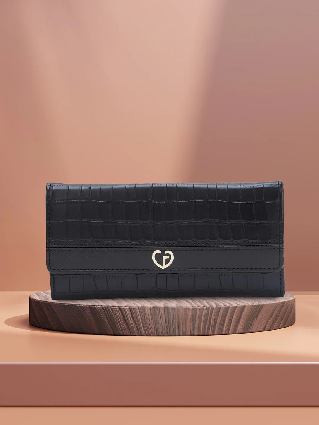 Caprese Dorrita Medium Black Flapover Wallet - Image 9