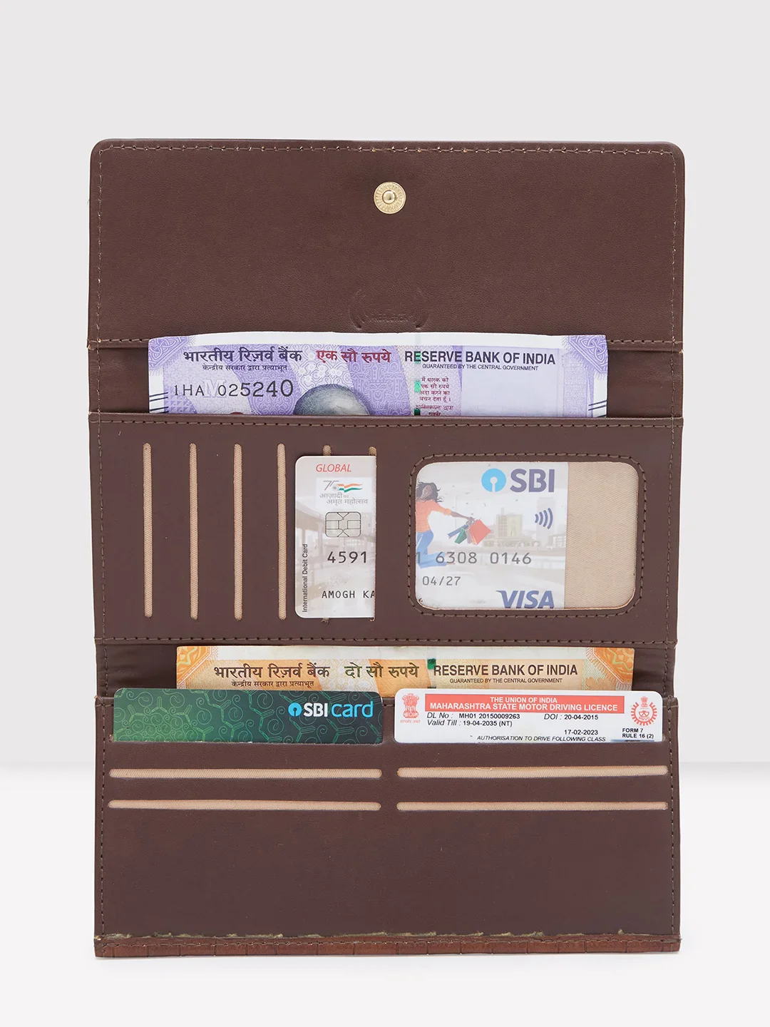 Caprese Dorrita Medium Brown Flapover Wallet - Image 6