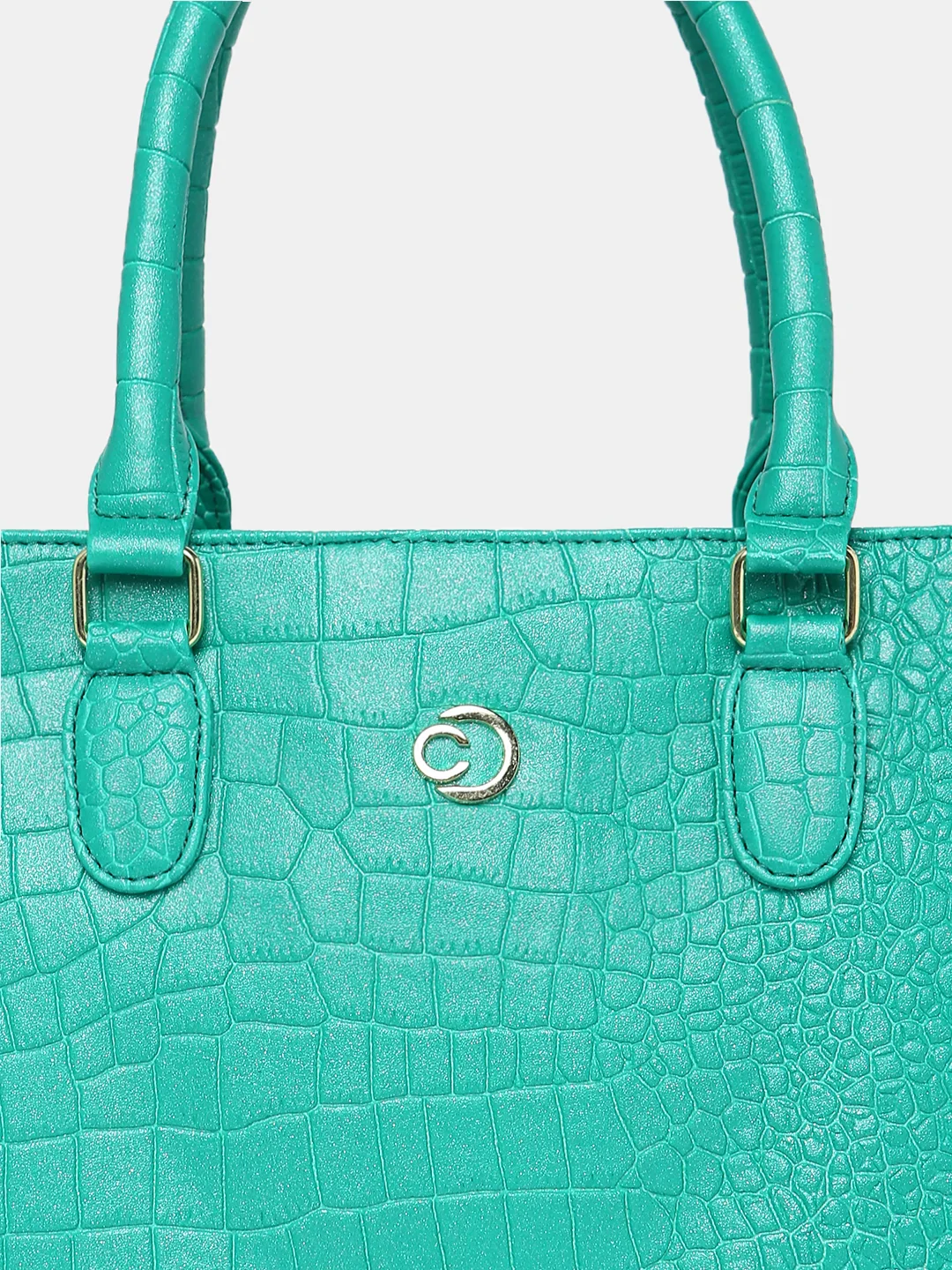 Caprese Eastwood Medium Metallic Green Tote Bag - Image 6