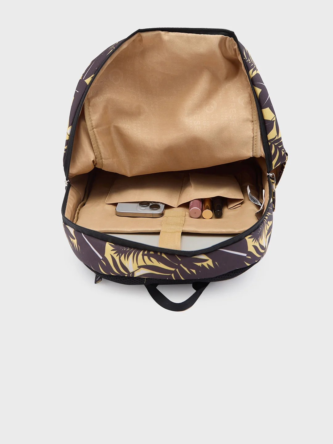 Caprese Eddy Medium Printed Black Laptop Backpack - Image 7
