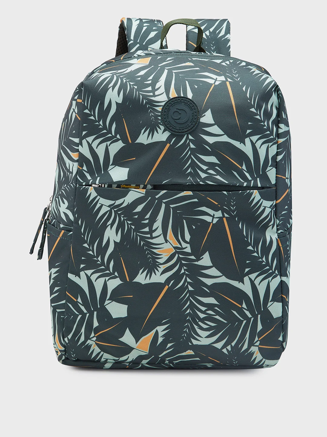 Caprese Eddy Medium Printed Green Laptop Backpack