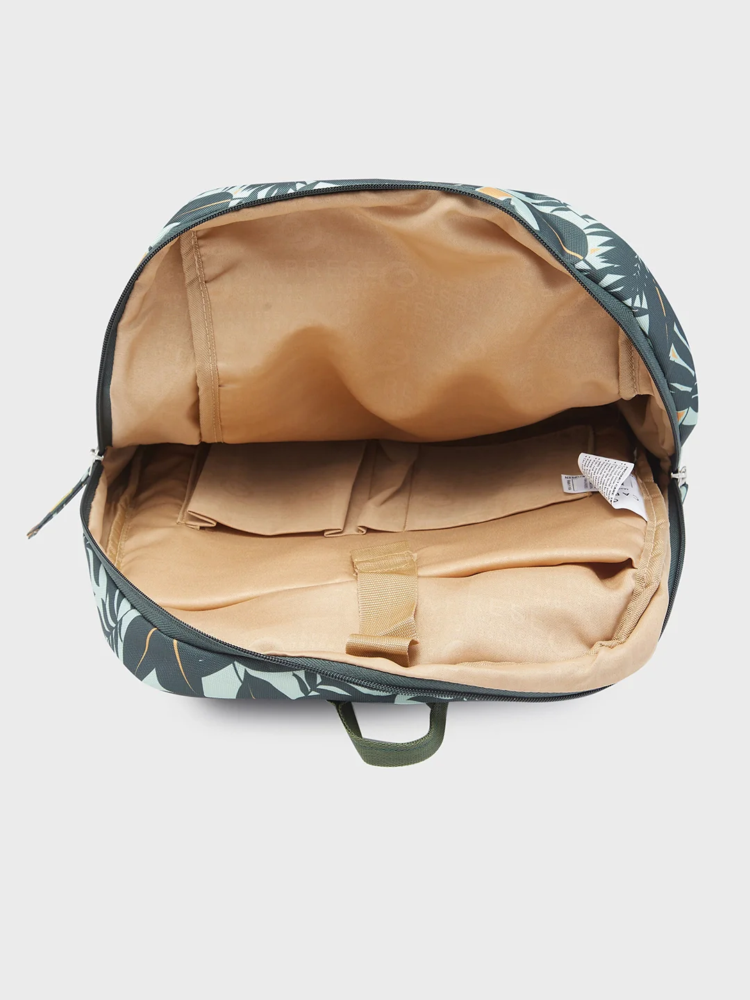 Caprese Eddy Medium Printed Green Laptop Backpack - Image 13