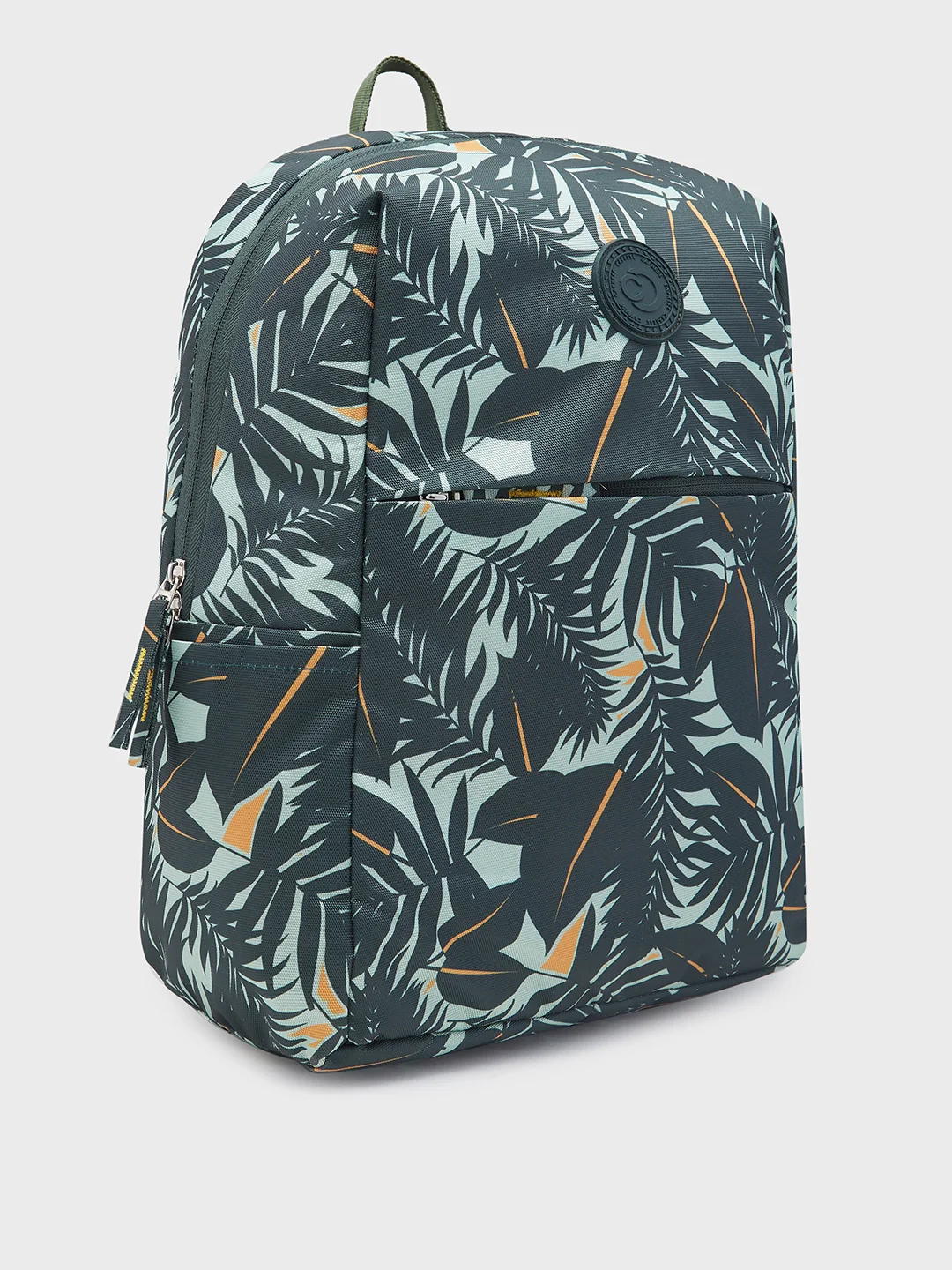 Caprese Eddy Medium Printed Green Laptop Backpack - Image 4