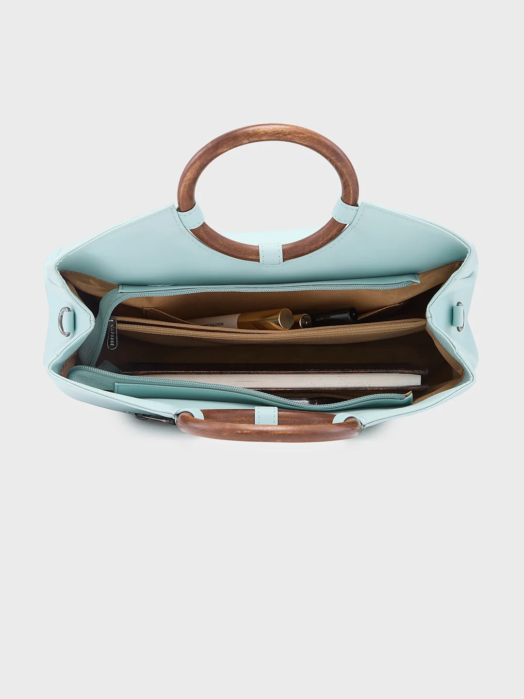 Caprese Edwina Large Aqua Satchel Bag - Image 10