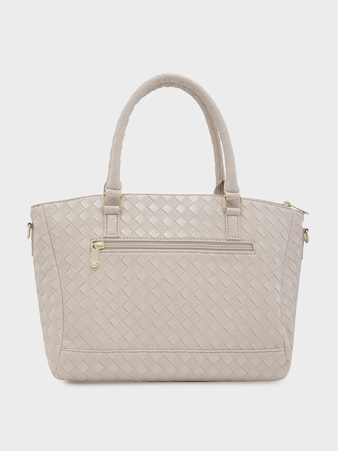 Caprese Eleana Large Beige Satchel Bag - Image 3