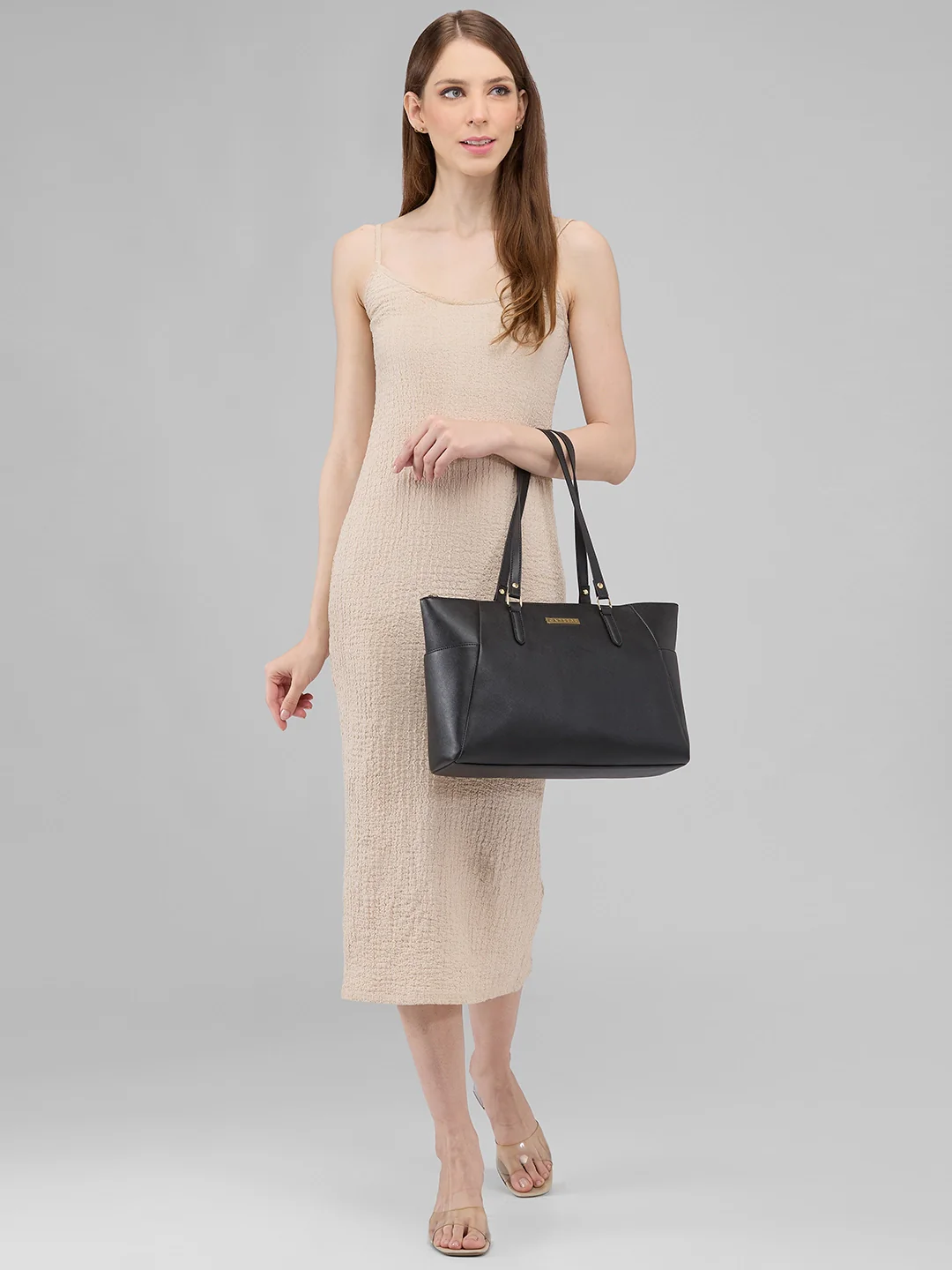 Caprese Eleana Large Black Laptop Tote Bag - Image 2