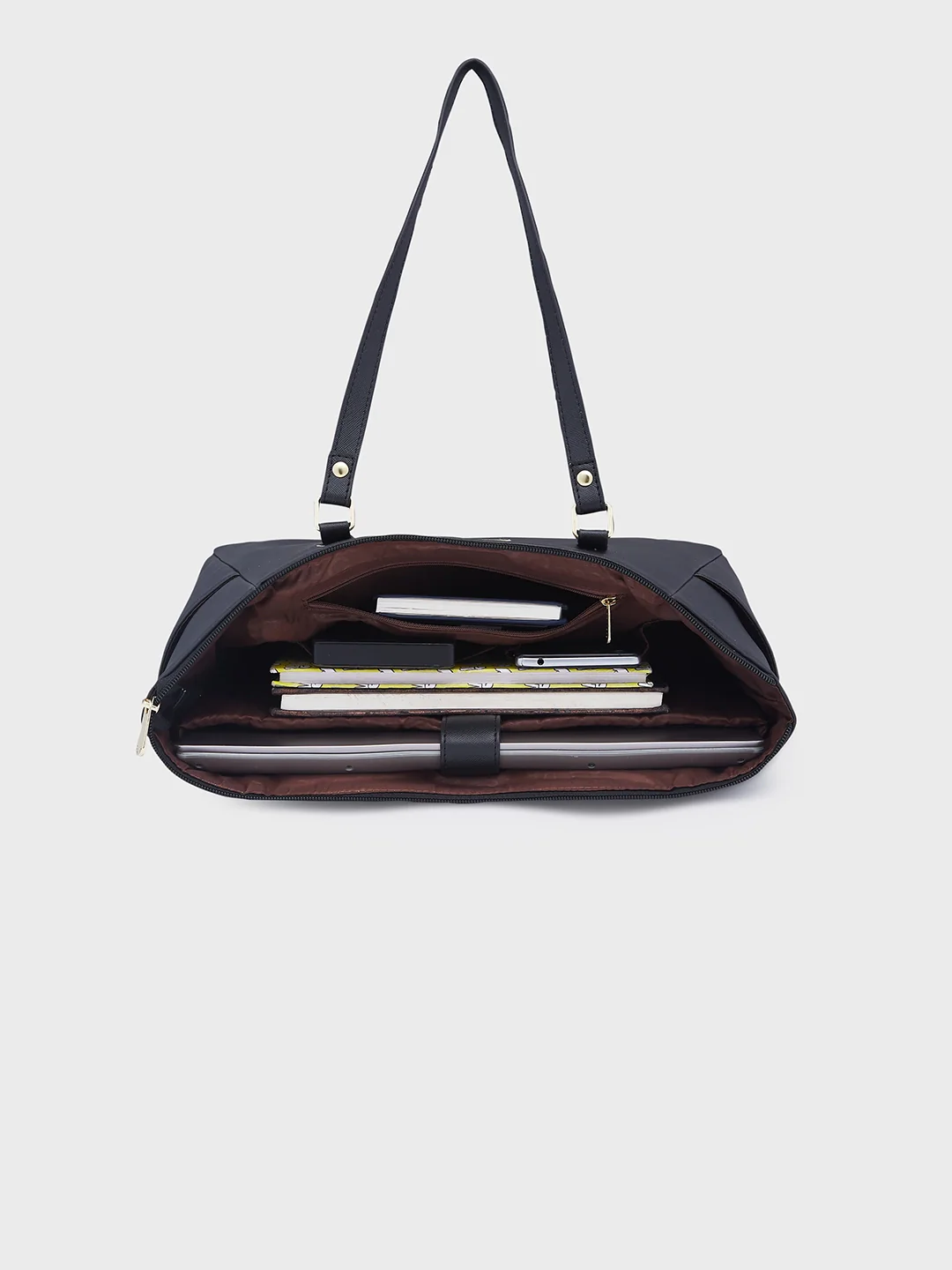 Caprese Eleana Large Black Laptop Tote Bag - Image 9
