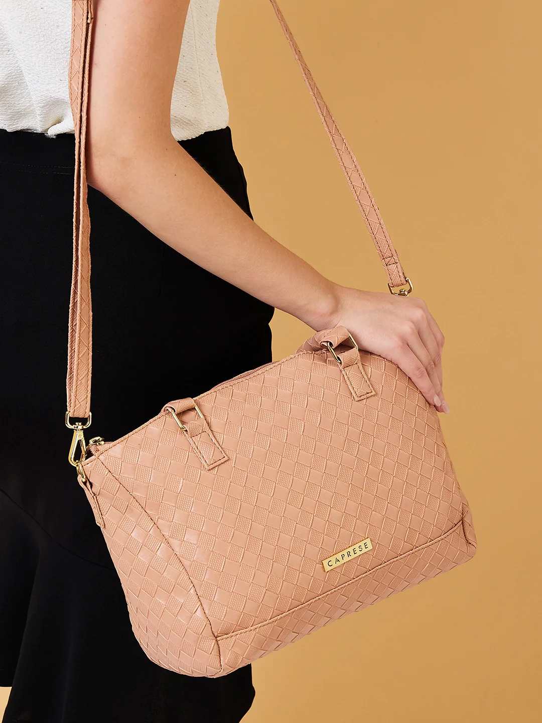 Caprese Eleana Large Mud Satchel Bag - Image 10